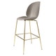 Tabouret de bar BEETLE H.65, Base laiton antique, Beige