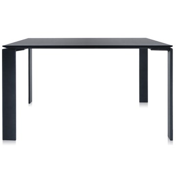 Table FOUR carrée de Kartell, 128 x 128, Piètement noir, Plateau noir