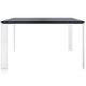 Table FOUR carrée, 128 x 128,  Piètement blanc, Plateau noir