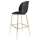 Tabouret de bar BEETLE H.65, Base laiton antique, Noir