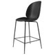 Tabouret de bar BEETLE H.65, Base noire mat, Noir