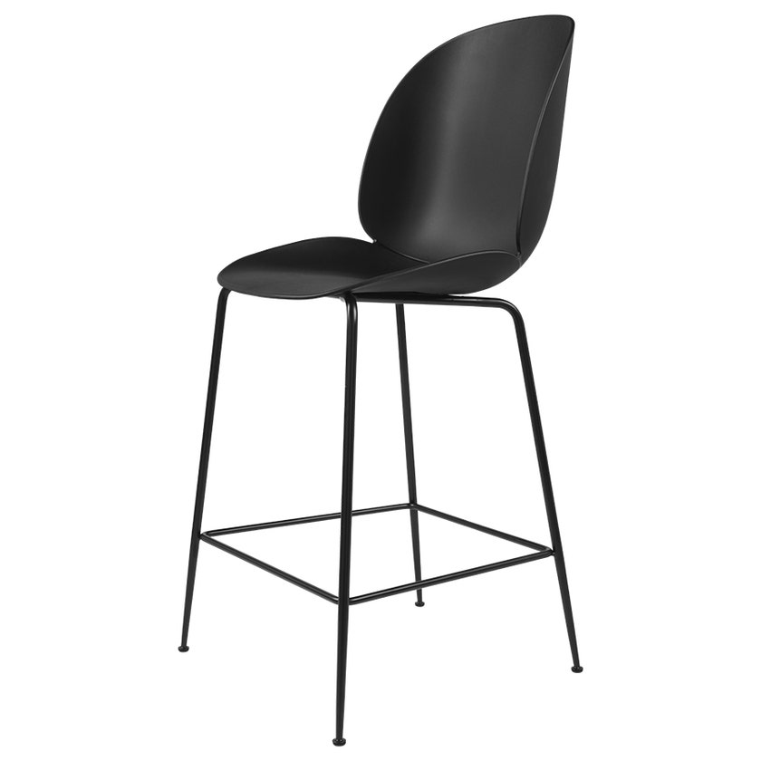 Tabouret de bar BEETLE H.65 de Gubi, Base noire mat, Noir Tabouret de bar BEETLE H.65 de Gubi, Base noire mat, Noir