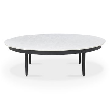 Table basse de jardin ORGANIX LOUNGE de Royal Botania, Ø.120 cm, Plateau céramique Cemento luminoso