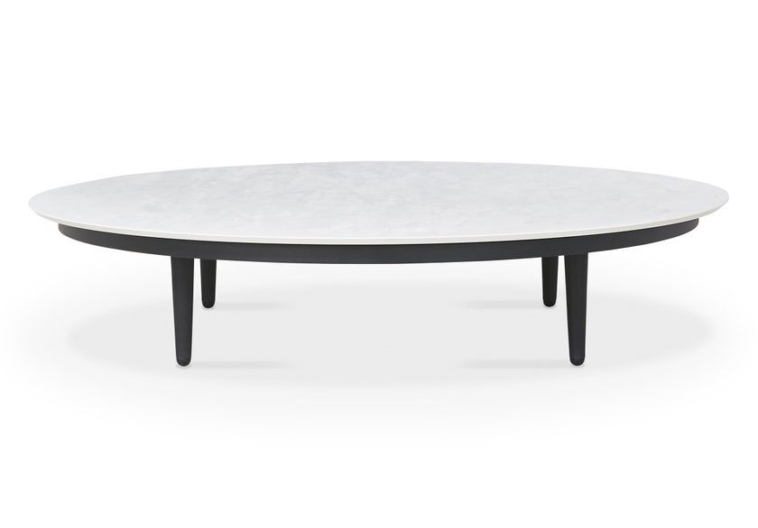 Table basse de jardin ORGANIX LOUNGE de Royal Botania, Ø.120 cm, Plateau céramique Cemento luminoso Table basse de jardin ORGANIX LOUNGE de Royal Botania, Ø.120 cm, Plateau céramique Cemento luminoso