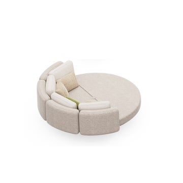 Daybed ORGANIX LOUNGE 09A, Structure anthracite, Light boucle grey