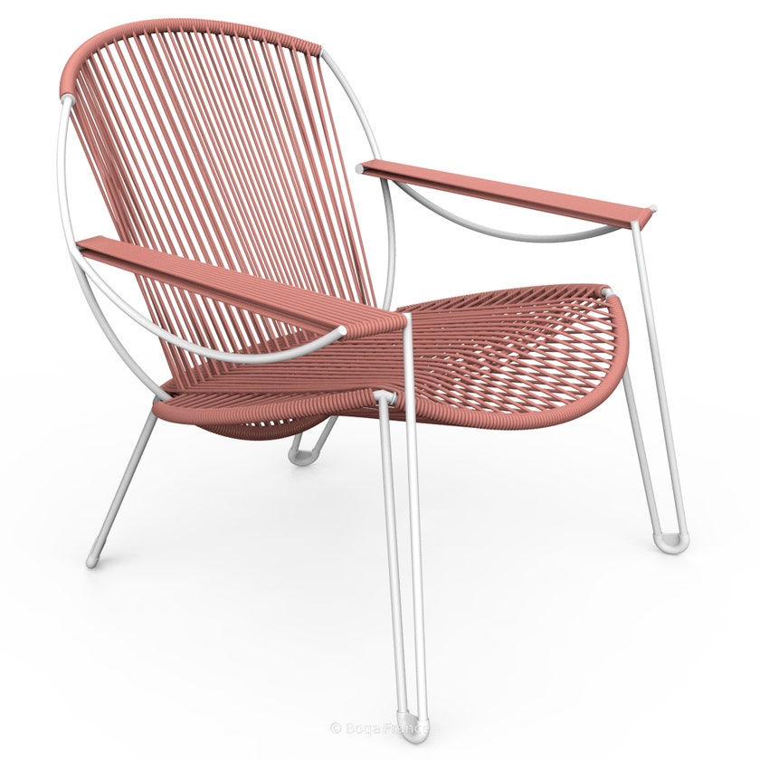 Fauteuil ONIRIQA de Boqa, Structure blanche, Terracotta Fauteuil ONIRIQA de Boqa, Structure blanche, Terracotta