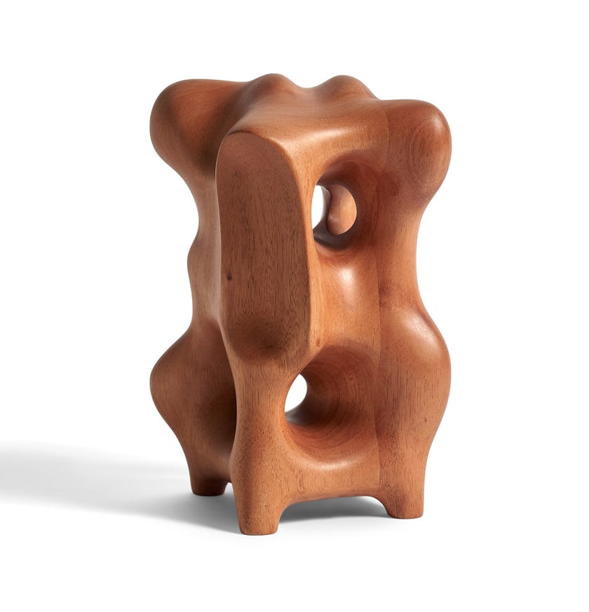 Organic sculpture - varnished mahogany