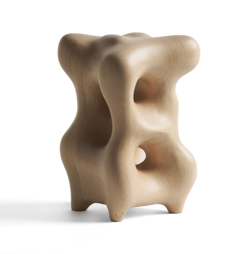Organic sculpture - varnished sycamore