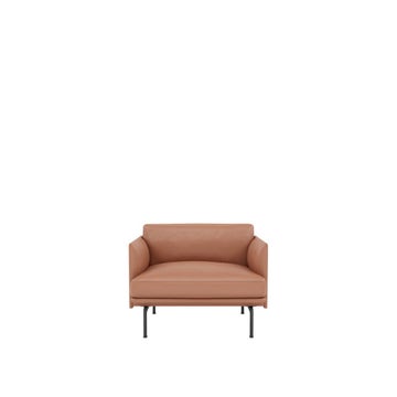 Fauteuil OUTLINE de Muuto, Refine cuir cognac