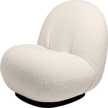 Fauteuil lounge fixe PACHA, Base noire semi mat, Tissu Karakorum Dedar 001 Cat.D, Ref 10964