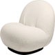 Fauteuil lounge fixe PACHA, Base noire semi mat, Tissu Karakorum Dedar 001 Cat.D, Ref 10964
