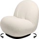 Fauteuil lounge pivotant PACHA de Gubi, Base noire semi mat, Tissu Karakorum Dedar 001,Grp.D