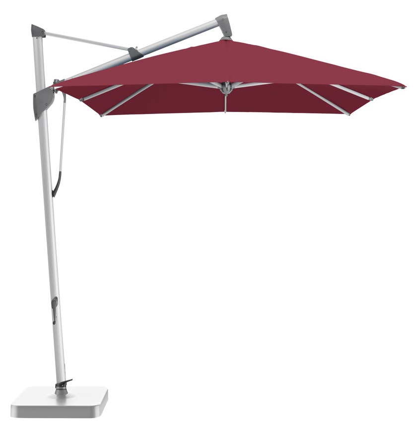 Parasol décentré SOMBRANO® S+ de Glatz, 300 x 300, Structure anodisé naturelle, Toile 436 Wine