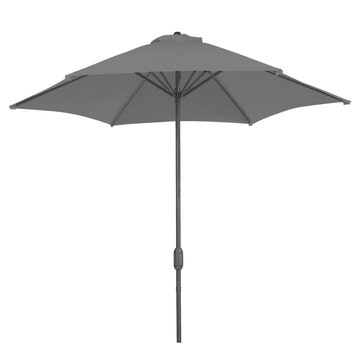 Parasol rond GEDEON en aluminium, Ø.300 cm, Gris
