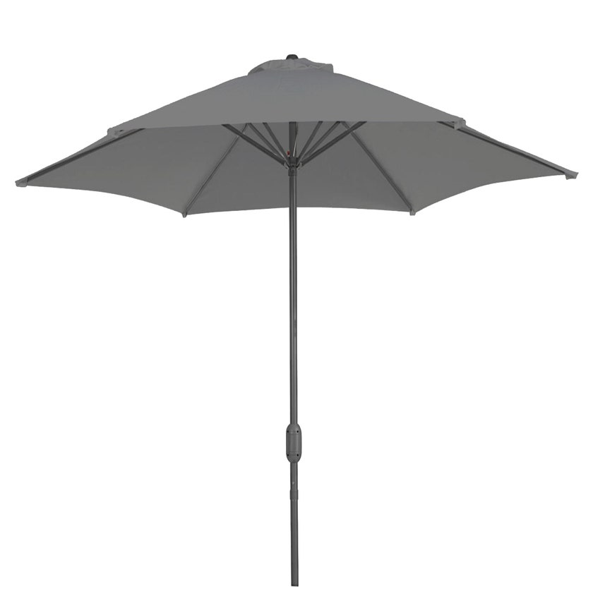 Parasol rond GEDEON en aluminium, Ø.300 cm, Gris