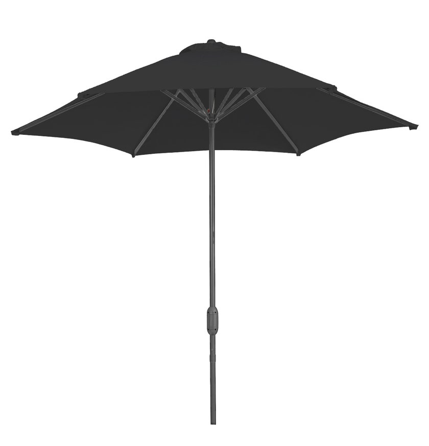 Parasol rond GEDEON en aluminium, Ø. 300 cm, Noir