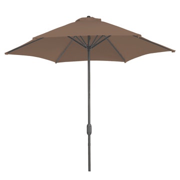 Parasol rond GEDEON en aluminium, Ø.300 cm, Taupe