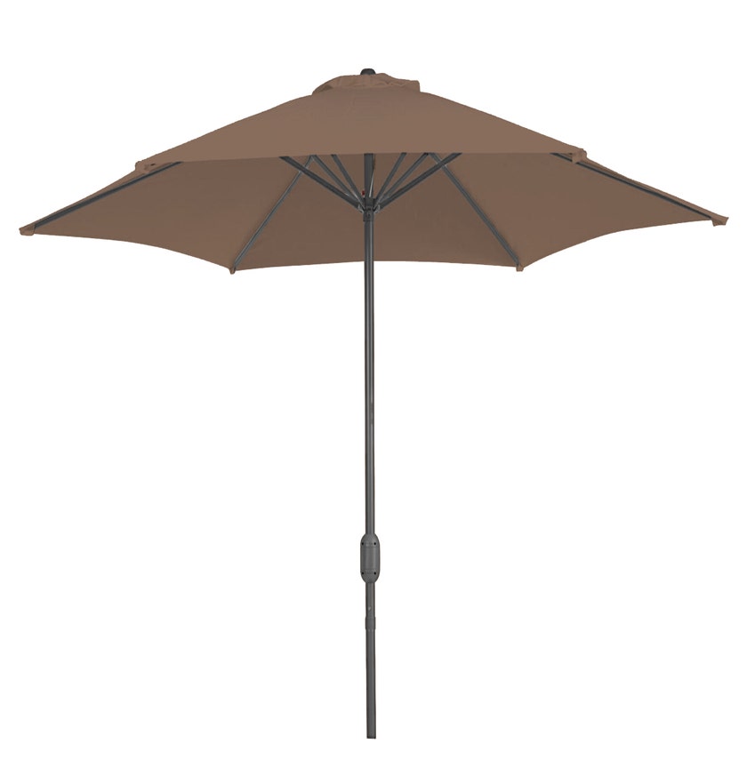 Parasol rond GEDEON en aluminium, Ø.300 cm, Taupe