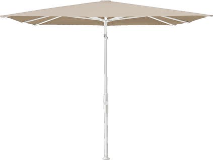 Parasol TWIST, 240x240 cm, Structure blanc mat, Toile Cat 5 coloris Linen 803 Parasol TWIST, 240x240 cm, Structure blanc mat, Toile Cat 5 coloris Linen 803
