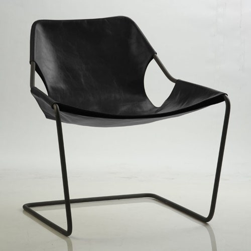 Fauteuil PAULISTANO de Objekto - Structure Carbone/Assise Cuir noir Fauteuil PAULISTANO de Objekto - Structure Carbone/Assise Cuir noir