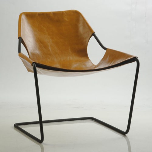 Fauteuil PAULISTANO de Objekto - Structure Carbone/Assise Cuir Whisky Fauteuil PAULISTANO de Objekto - Structure Carbone/Assise Cuir Whisky