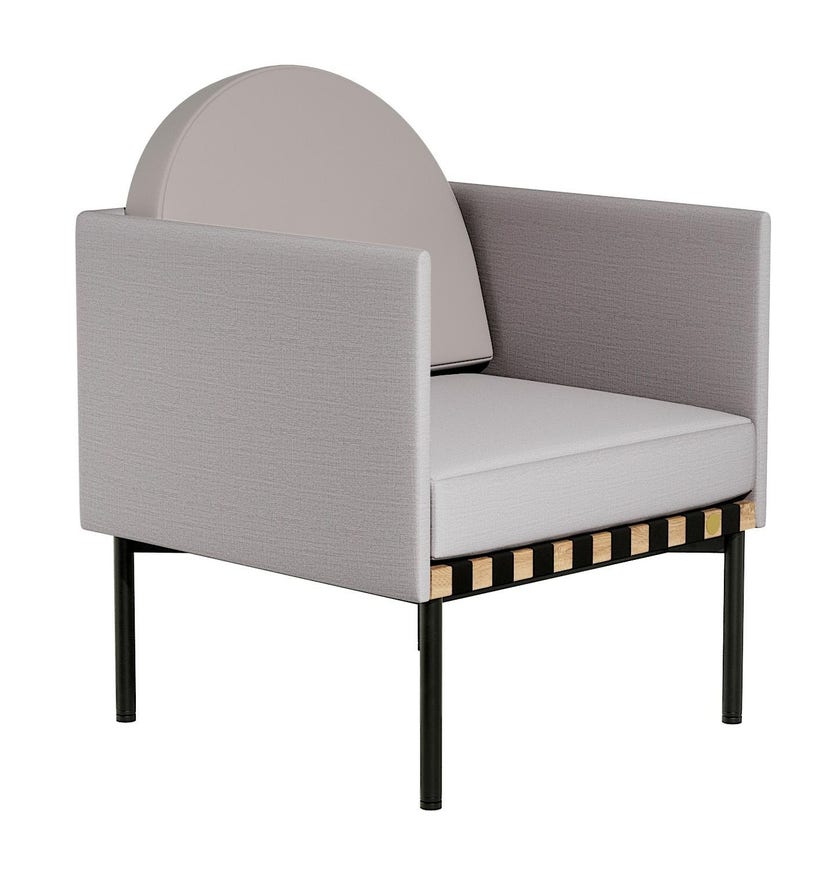 Fauteuil 2 accoudoirs GRID de Petite Friture, Gris bleu