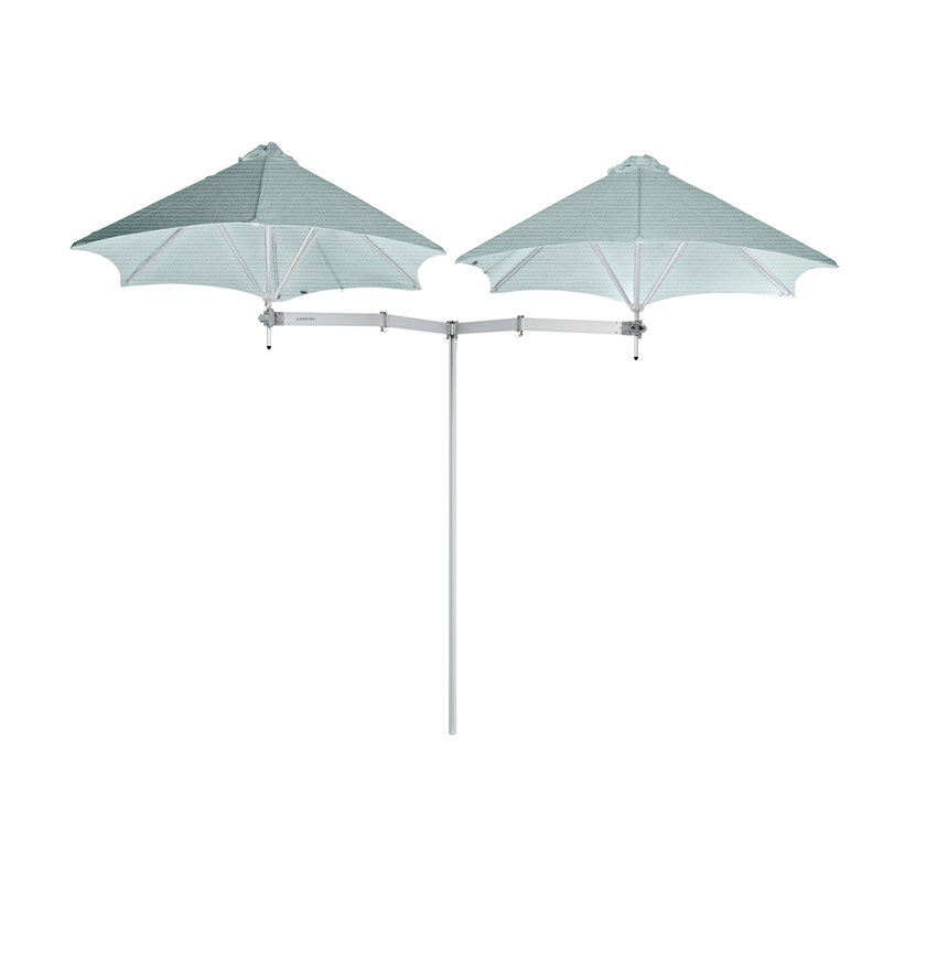 Parasol décentré DUOFLEX de Umbrosa, tissu Sunbrella, Curaçao