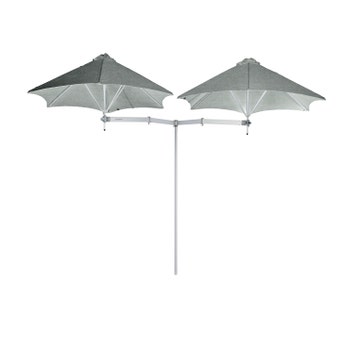 Parasol décentré DUOFLEX de Umbrosa, tissu Sunbrella, Flanelle