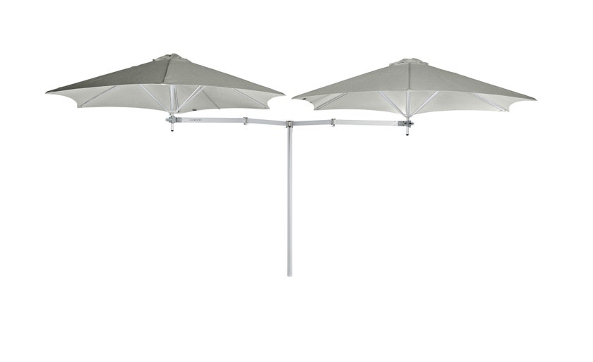 Parasol décentré DUOFLEX de Umbrosa, tissu Solidum, Grey Parasol décentré DUOFLEX de Umbrosa, tissu Solidum, Grey