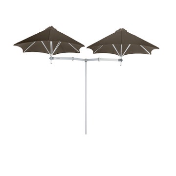 Parasol décentré DUOFLEX de Umbrosa, tissu Solidum, Taupe