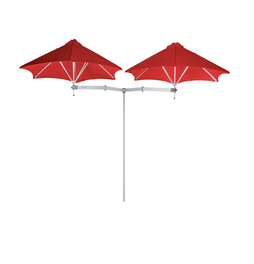 Parasol décentré DUOFLEX de Umbrosa, tissu Sunbrella, Pepper