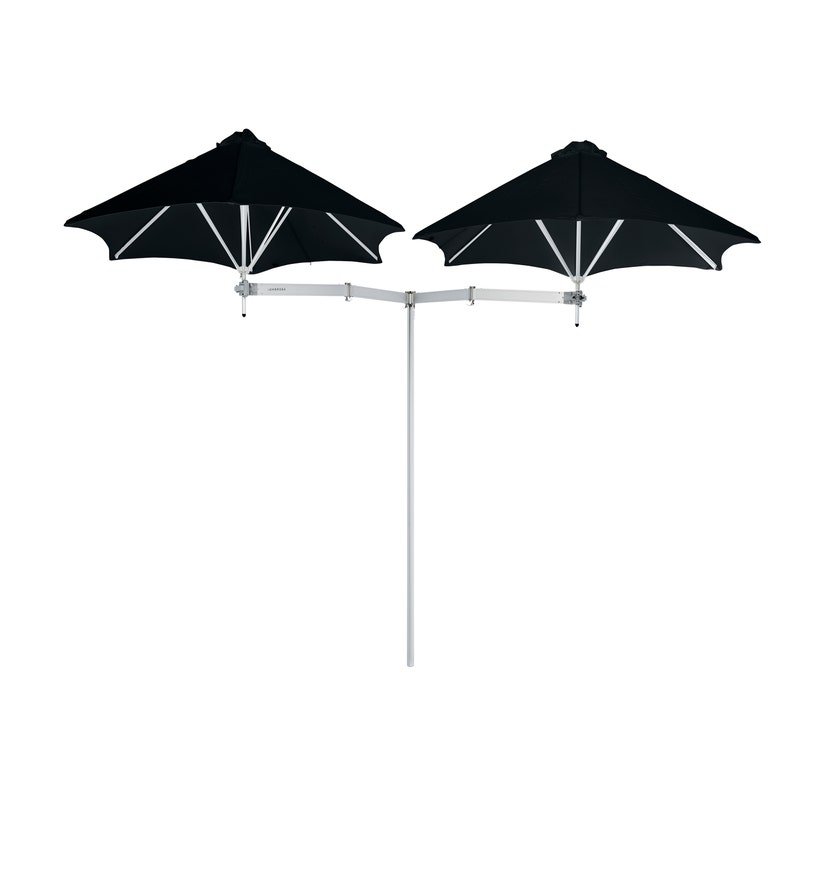 Parasol décentré DUOFLEX de Umbrosa, tissu Sunbrella, Black