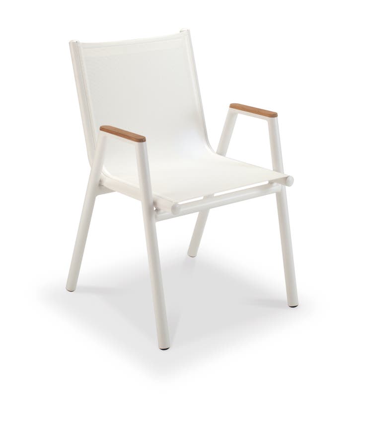 Fauteuil PILOTIS de Vlaemynck, Toile Batyline® ISO, Blanc coton Fauteuil PILOTIS de Vlaemynck, Toile Batyline® ISO, Blanc coton