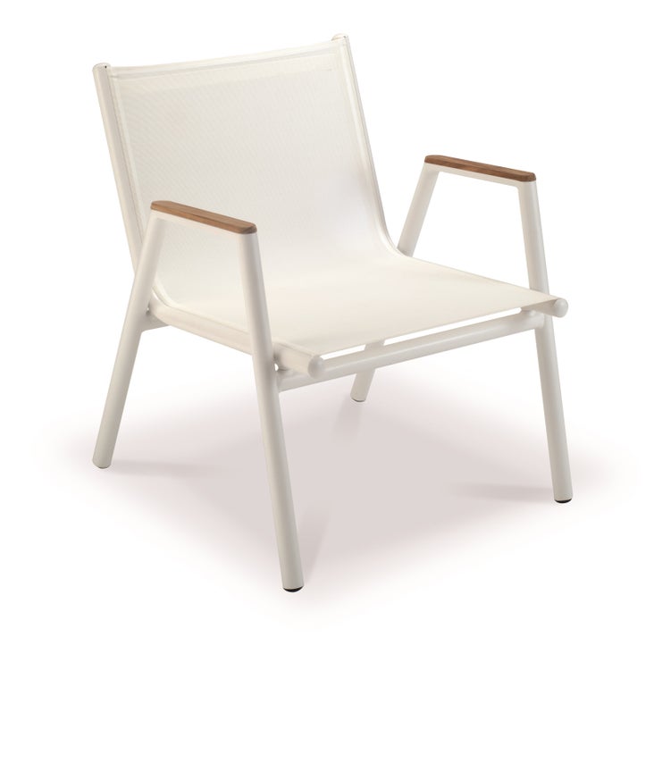 Fauteuil bas PILOTIS de Vlaemynck, Toile Batyline® ISO, Blanc coton Fauteuil bas PILOTIS de Vlaemynck, Toile Batyline® ISO, Blanc coton