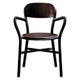 FAUTEUIL PIPE, Structure noire/Assise & dossier en hêtre foncé