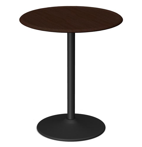TABLE RONDE PIPE, Ø.66 cm, Structure noire & plateau en hêtre foncé de MAGIS