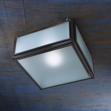 Plafonnier Nautic CHELSEA MEDIUM bronze antique verre sablé
