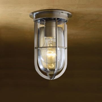 Plafonnier Nautic DOCKLIGHT CEILING bronze nickelé mat verre clair