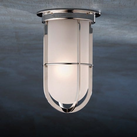 Plafonnier Nautic DOCKLIGHT CEILING bronze nickelé poli verre sablé Plafonnier Nautic DOCKLIGHT CEILING bronze nickelé poli verre sablé