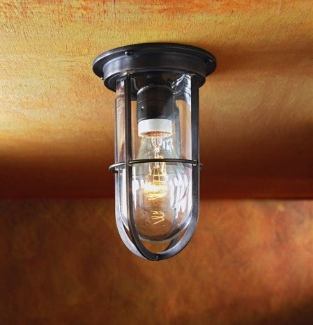 Plafonnier Nautic DOCKLIGHT CEILING bronze antique verre clair