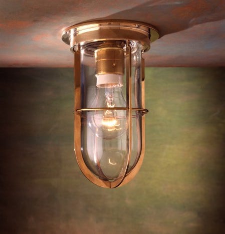 Plafonnier Nautic DOCKLIGHT CEILING bronze poli verre clair