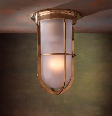 Plafonnier Nautic DOCKLIGHT CEILING bronze poli verre sablé