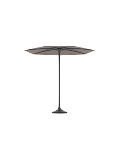 Parasol mât central PALMA, Ø.300 cm, Structure anthracite, Toile Cappuccino, Sans socle