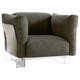 Fauteuil POP DUO, Structure transparente, Gris