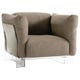 Fauteuil POP DUO, Structure transparente, Tourterelle