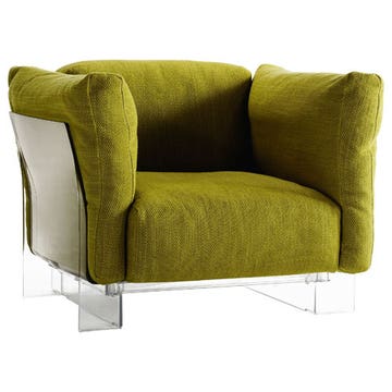 Fauteuil POP DUO de Kartell, Structure transparente, Vert