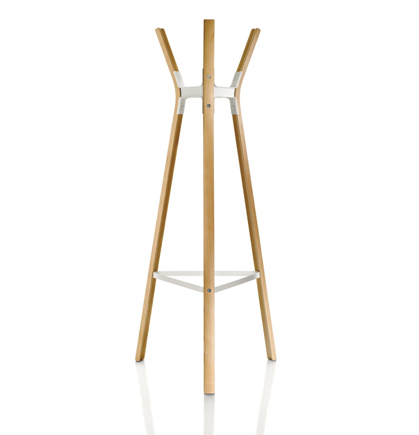 Porte-manteaux STEELWOOD de Magis, Structure en hêtre naturel et joints blanc