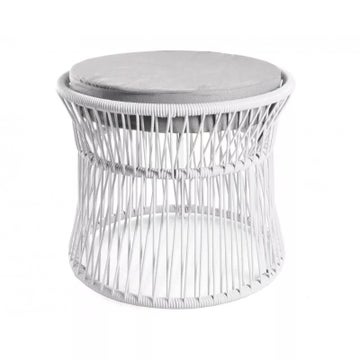 Pouf ITO de Boqa, Structure blanche, Blanc d'argent