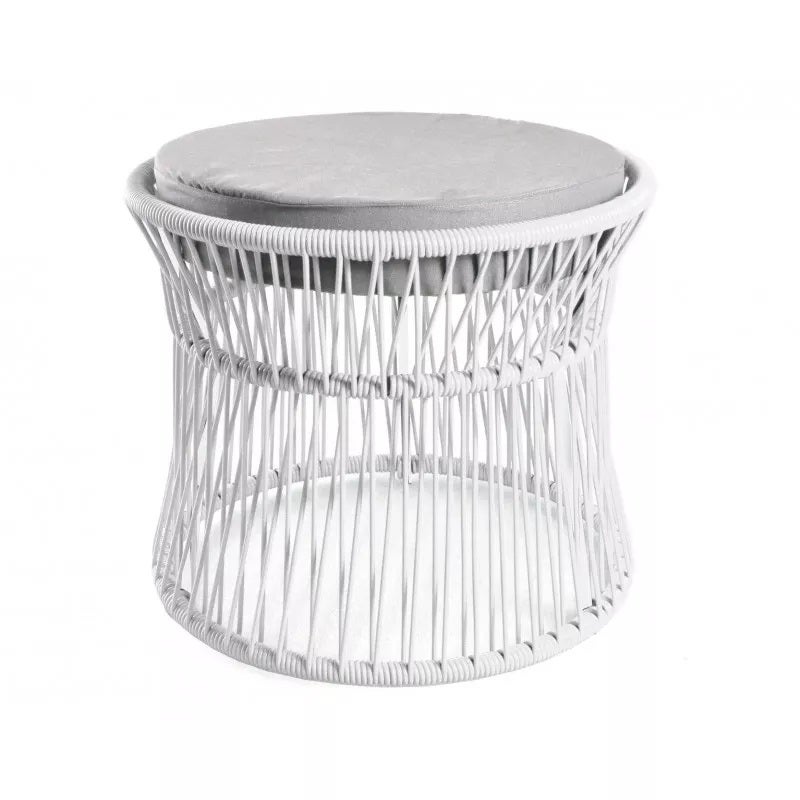 Pouf ITO de Boqa, Structure blanche, Blanc d'argent Pouf ITO de Boqa, Structure blanche, Blanc d'argent