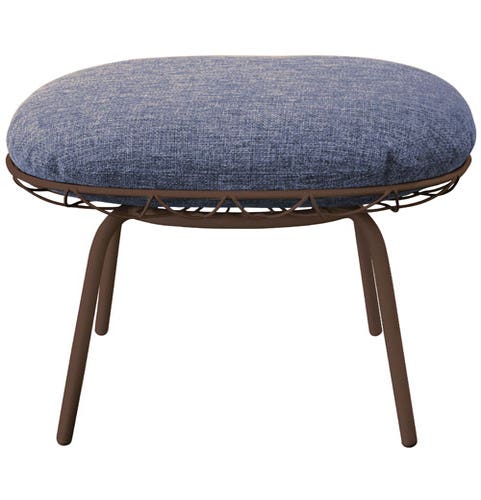 POUF PINA, Marron / coussin marron-bleu de MAGIS